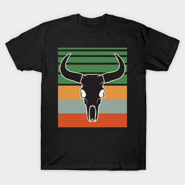 Vintage Buffalo Skull T-Shirt by crissbahari